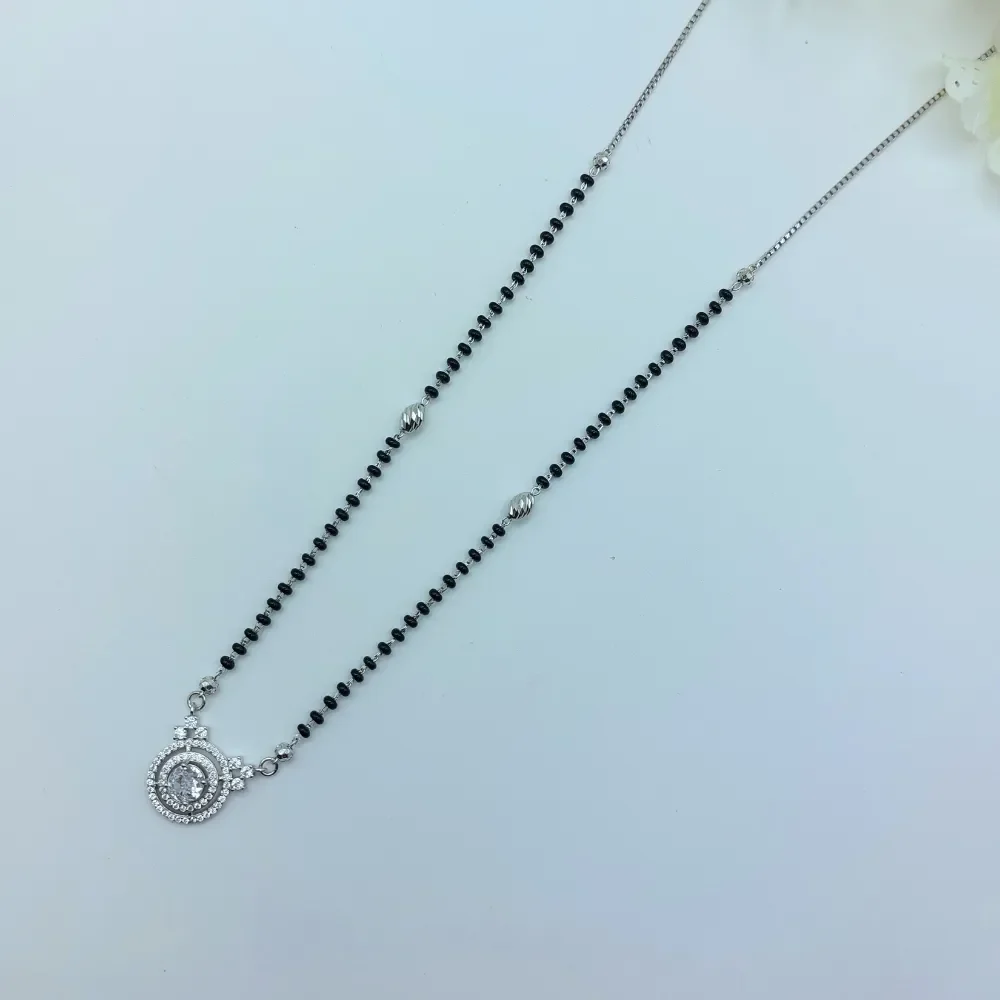 Solitaire Circle 925 Silver Mangalsutra