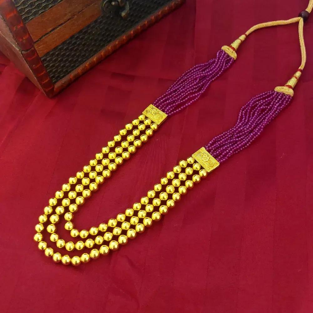 Beads 3 layer Gold Necklace