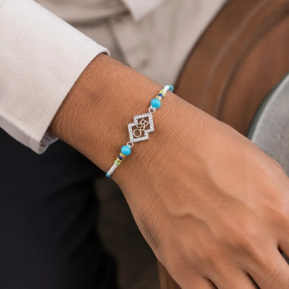 925 Silver BRO Designer Rakhi