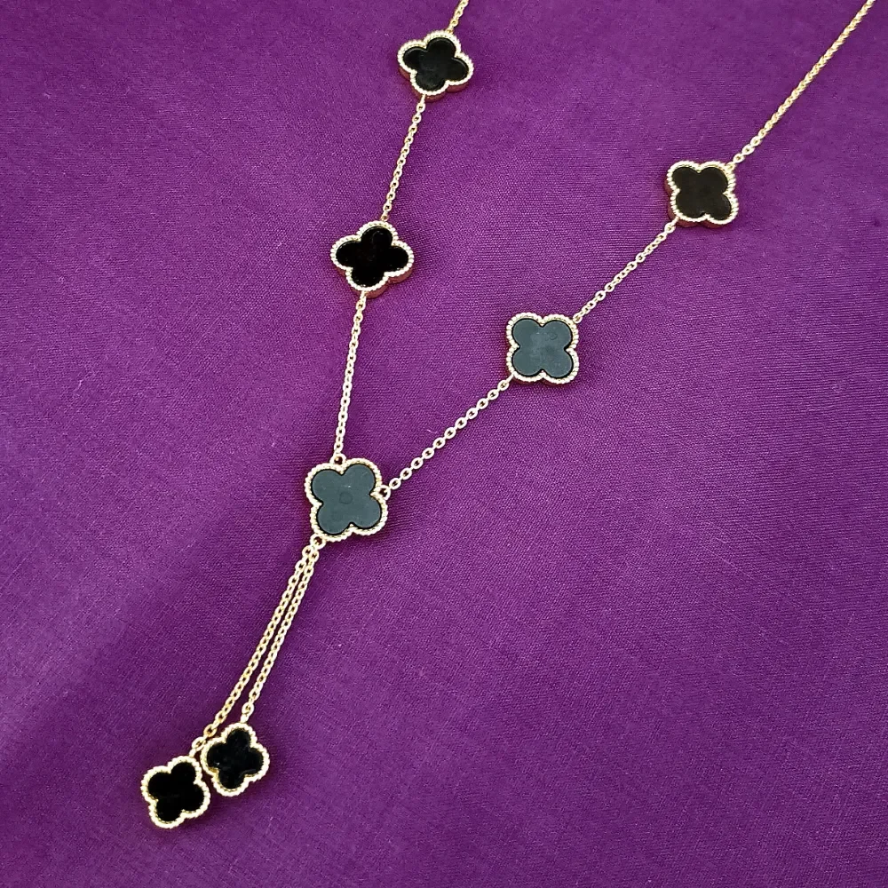 Black Clover Charm silver Necklace