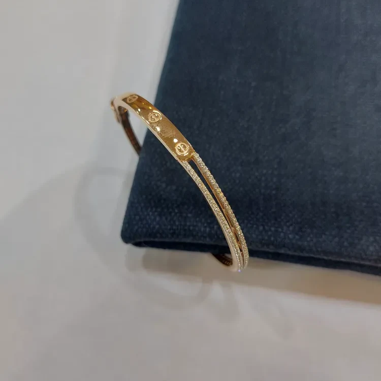 Style Rose Gold Kada With American Diamond