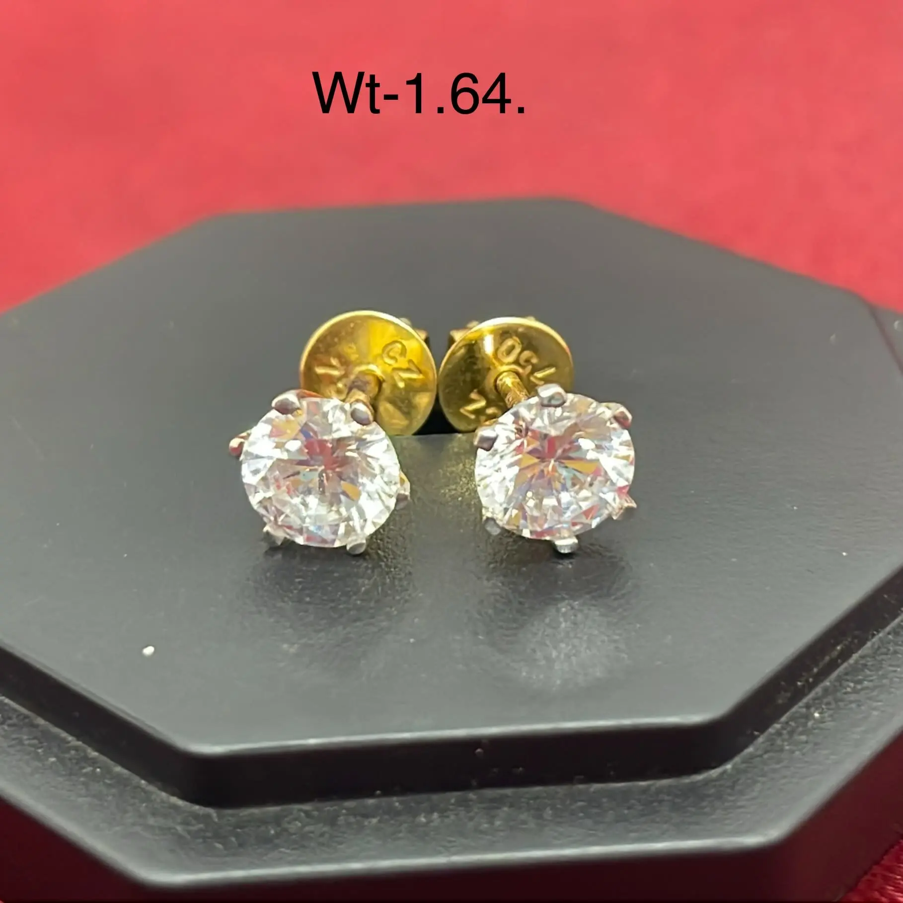 Single Solitaire Studs In American Diamond