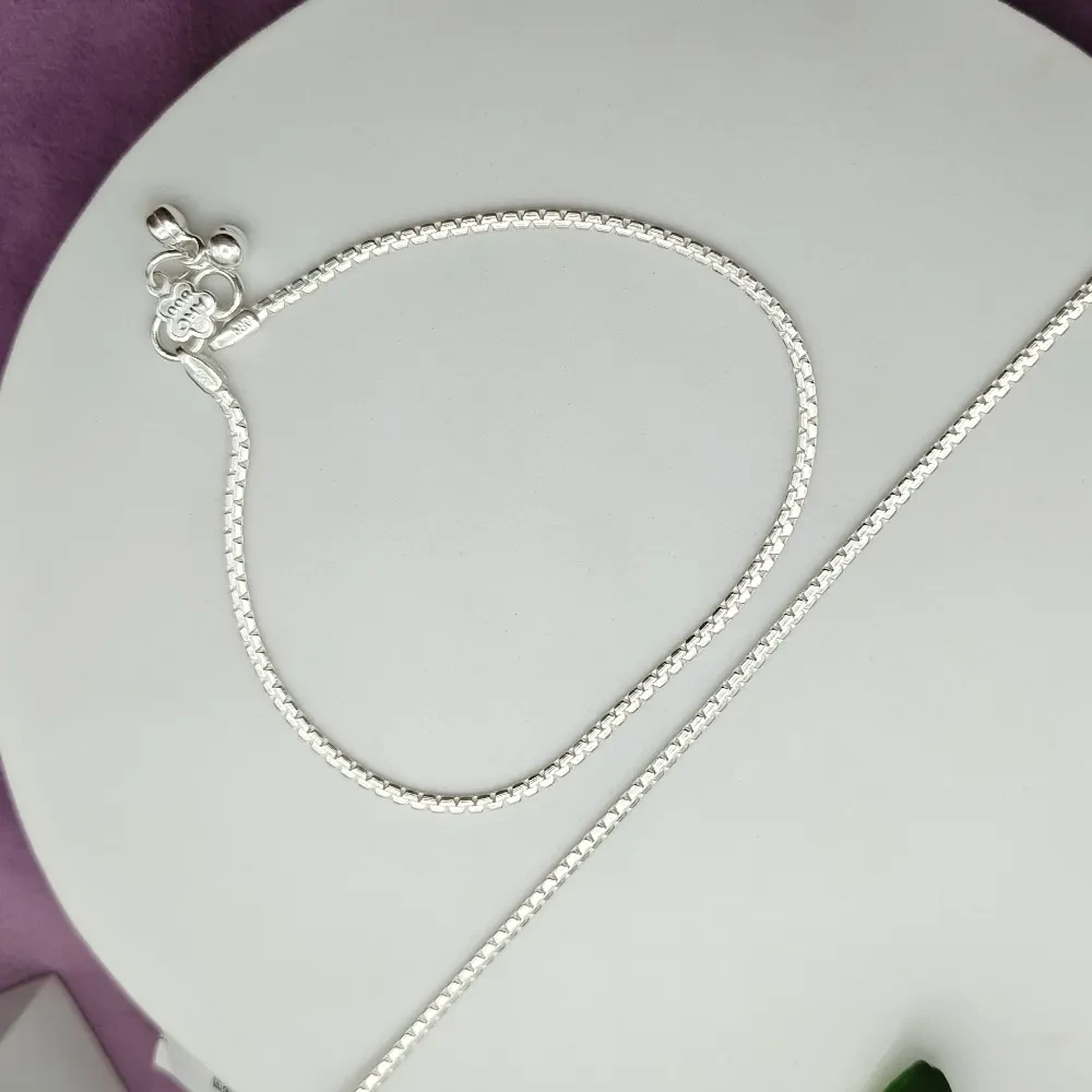 Elegant Hallmarked Silver Chain Payal