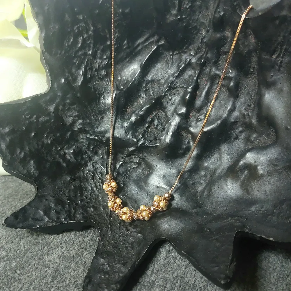 Golden Pearl Cluster Chain