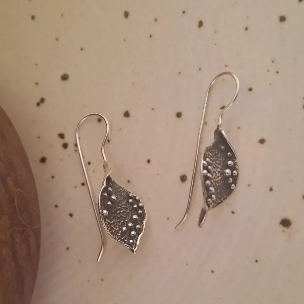 Trendy Leaf Silver Earrings