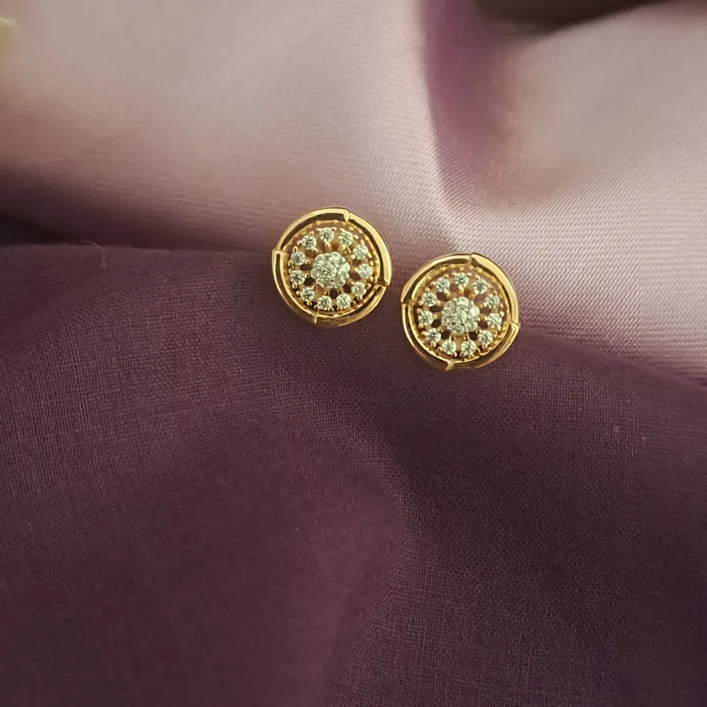 Cz Diamond Rose Gold Earrings