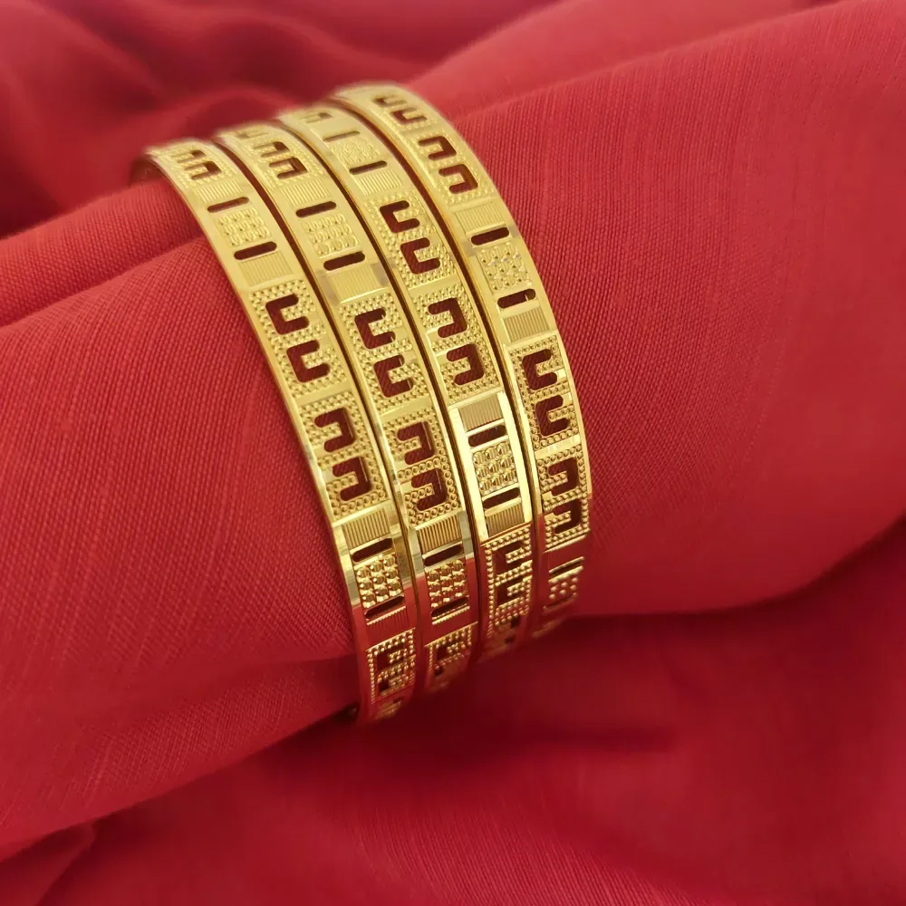 Elegant 22k Hallmarked Gold Bangle with Rhodium finish