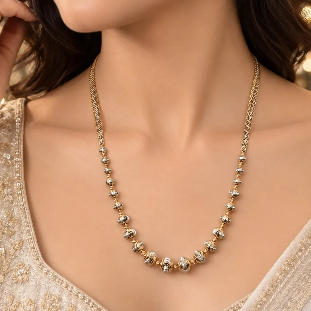 Dualcolour Beads Gold Chain