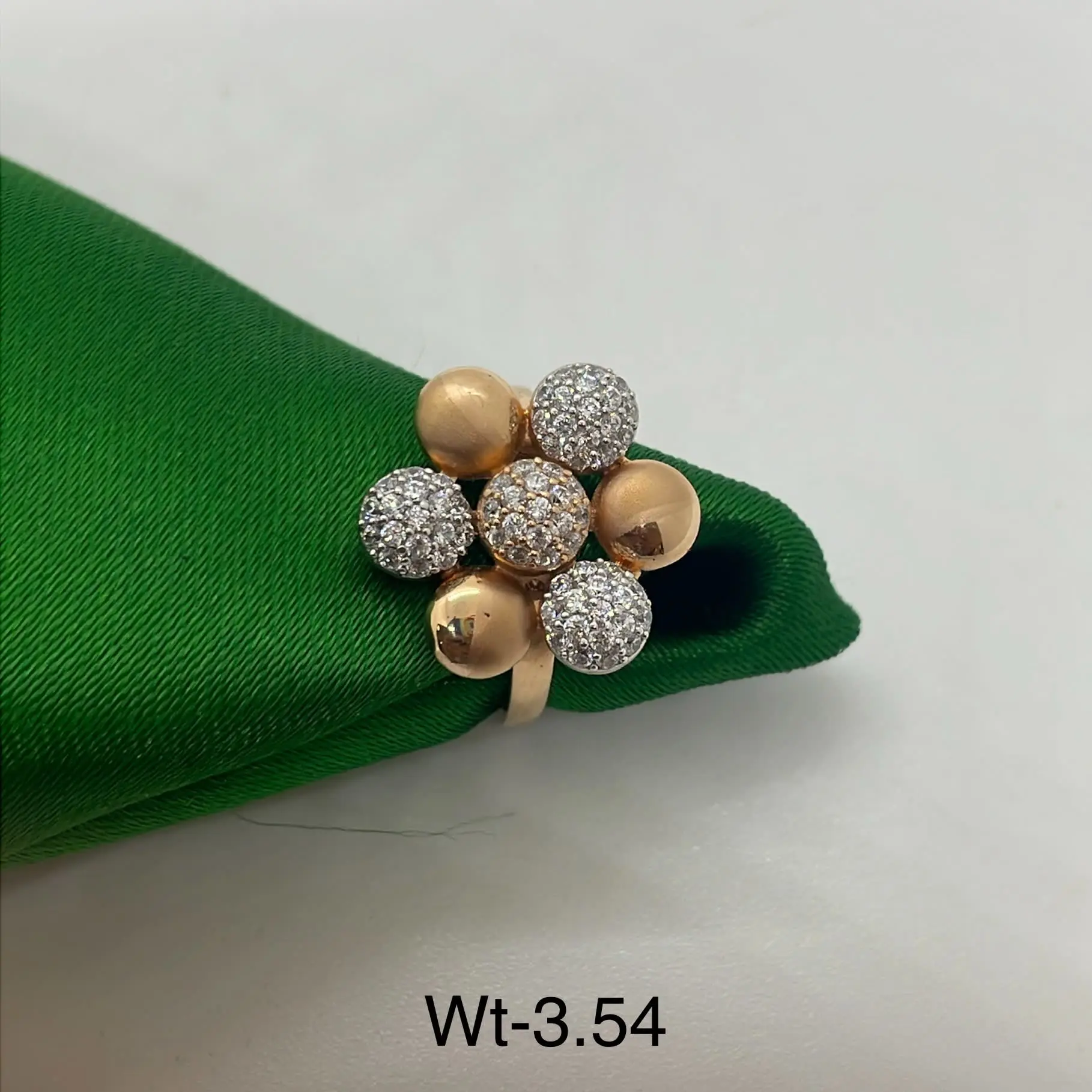 Cocktail American Diamond Rose Gold Ring