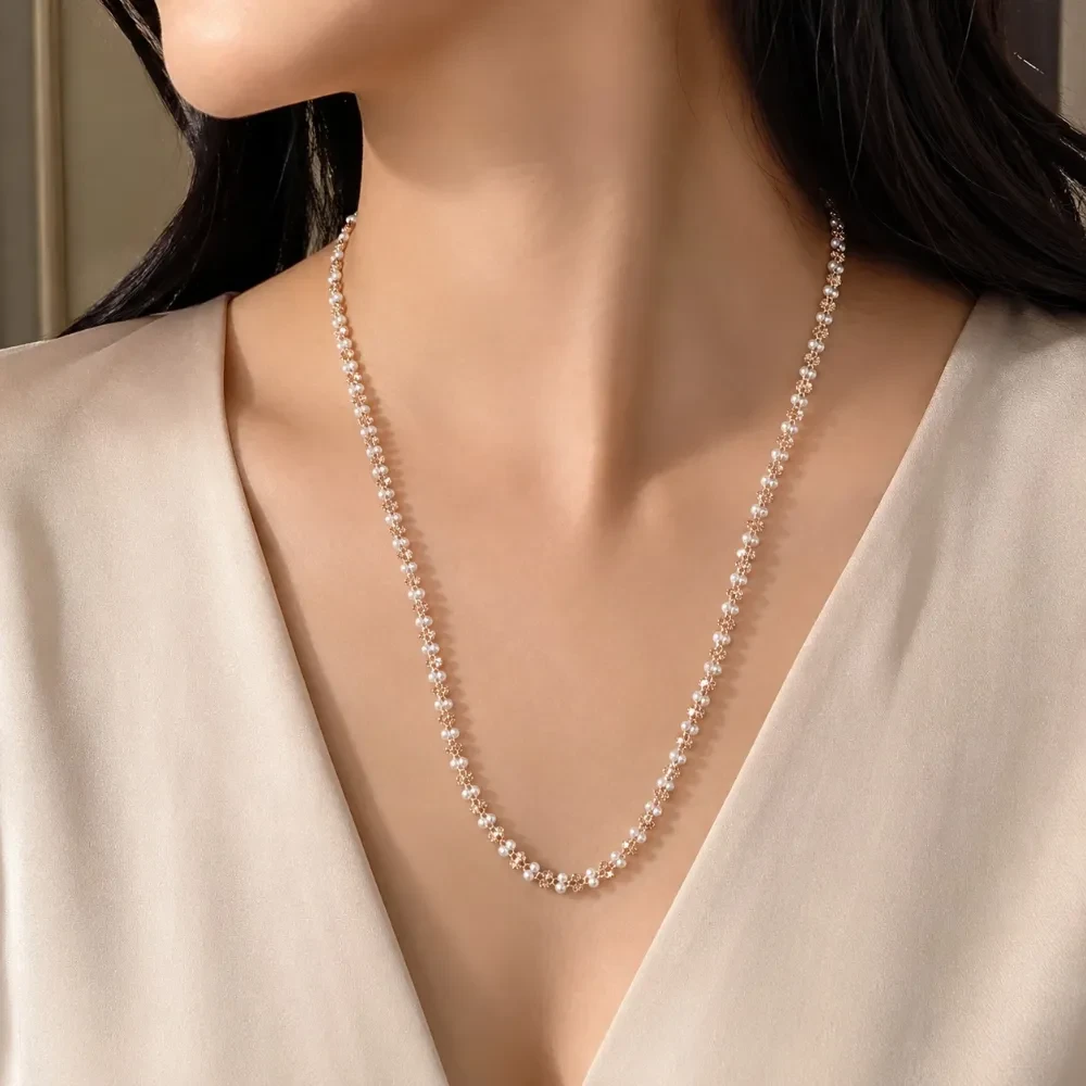 Minimalist Pearl Rose Gold Chain