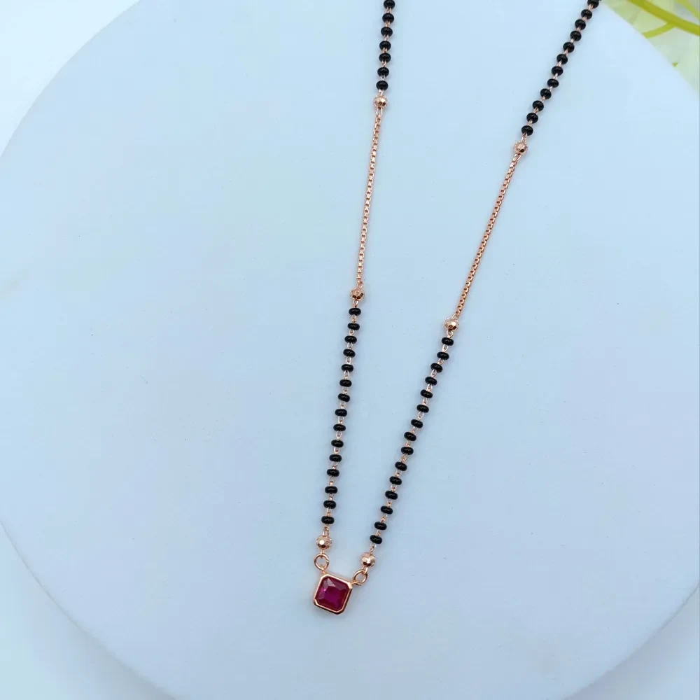 Trendy 925 Silver Mangalsutra - Rose Gold Finishing