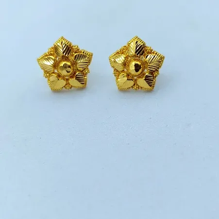 Elegant 22k Gold Flower Earrings