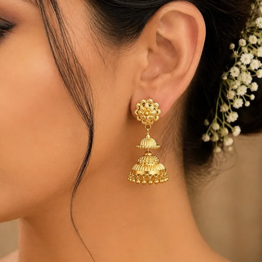 Elegant Layer Gold Jhumka