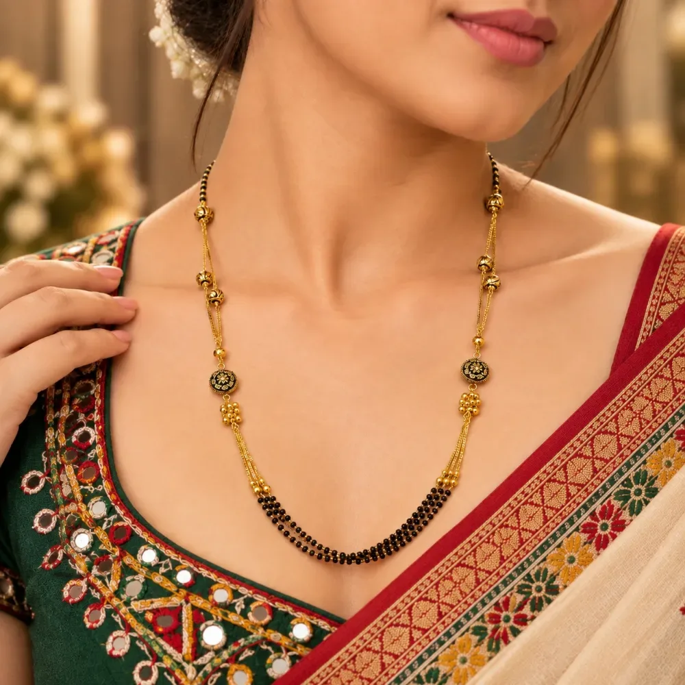 Floral Grace Gold Mangalsutra