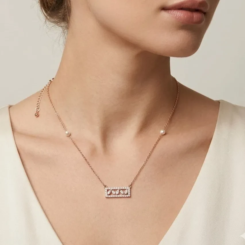Minimalist Pearl Charm Necklace