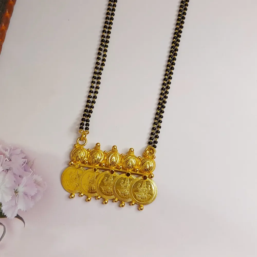 22k Gold Mahalaxmi Coin Long Mangalsutra