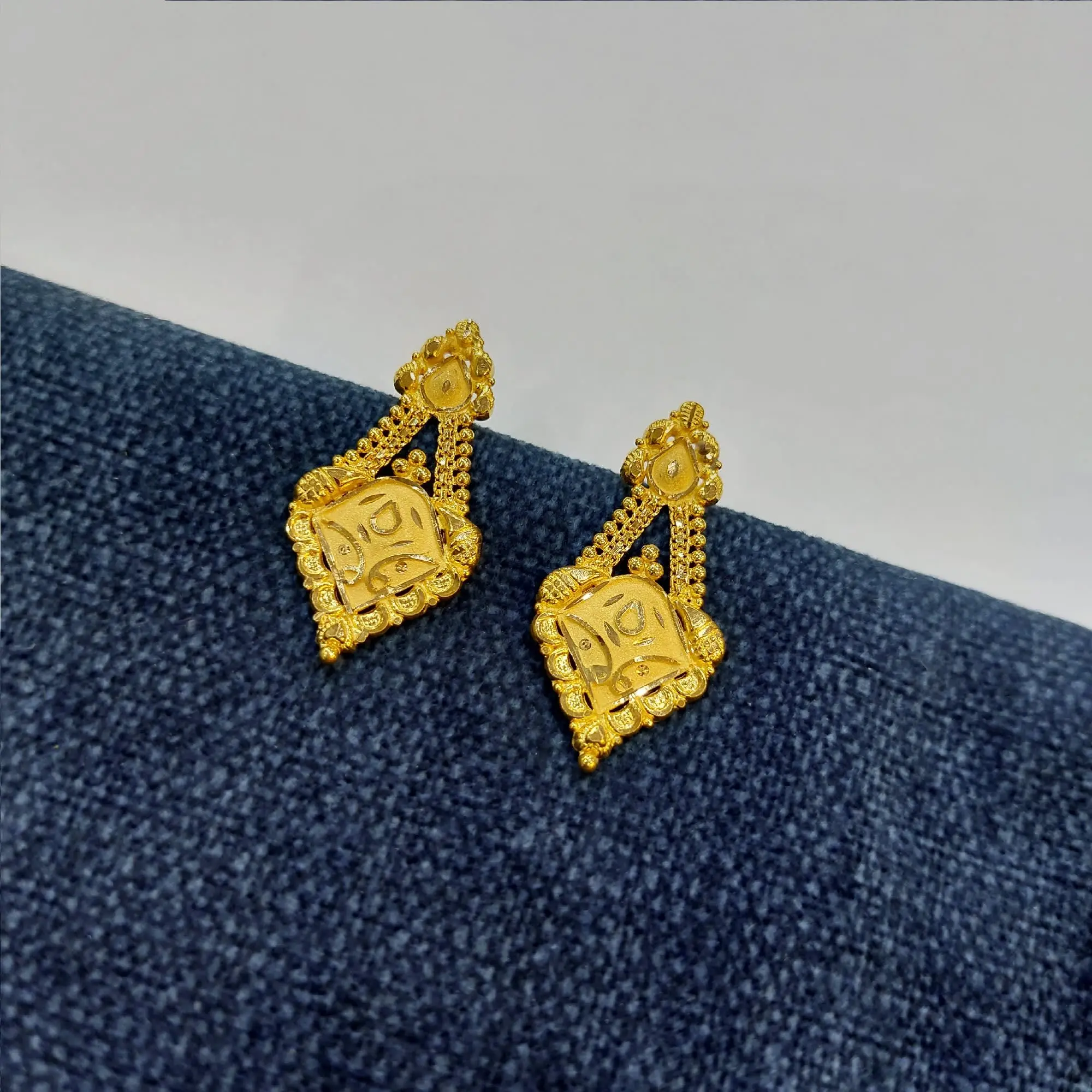 Trendy Gold Hanging Earrings