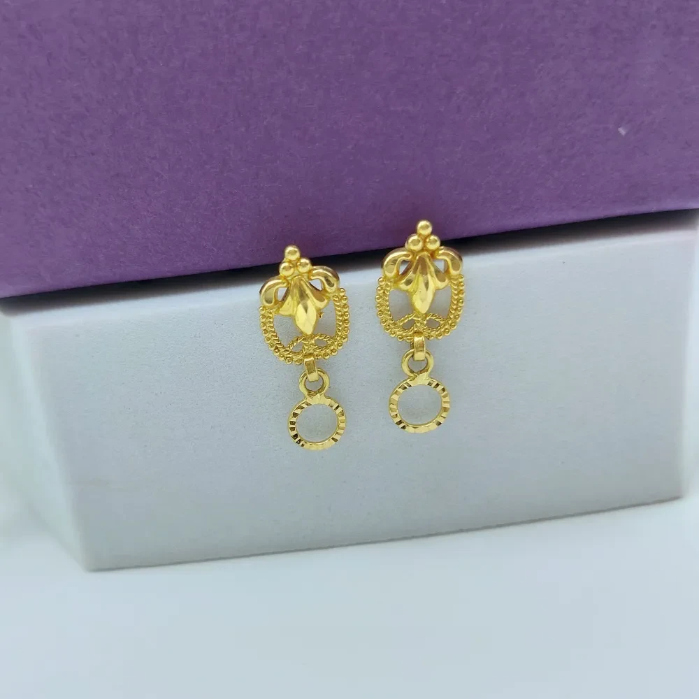 Floral Drop Charm Earrings