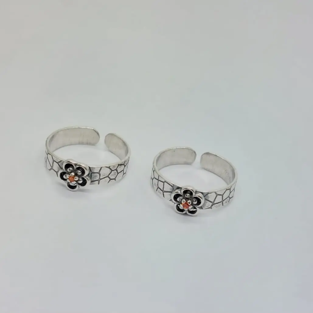 Silver Oxidised Toe Ring