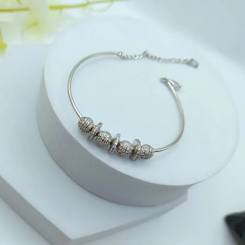 Trendy Beads Silver Bracelet