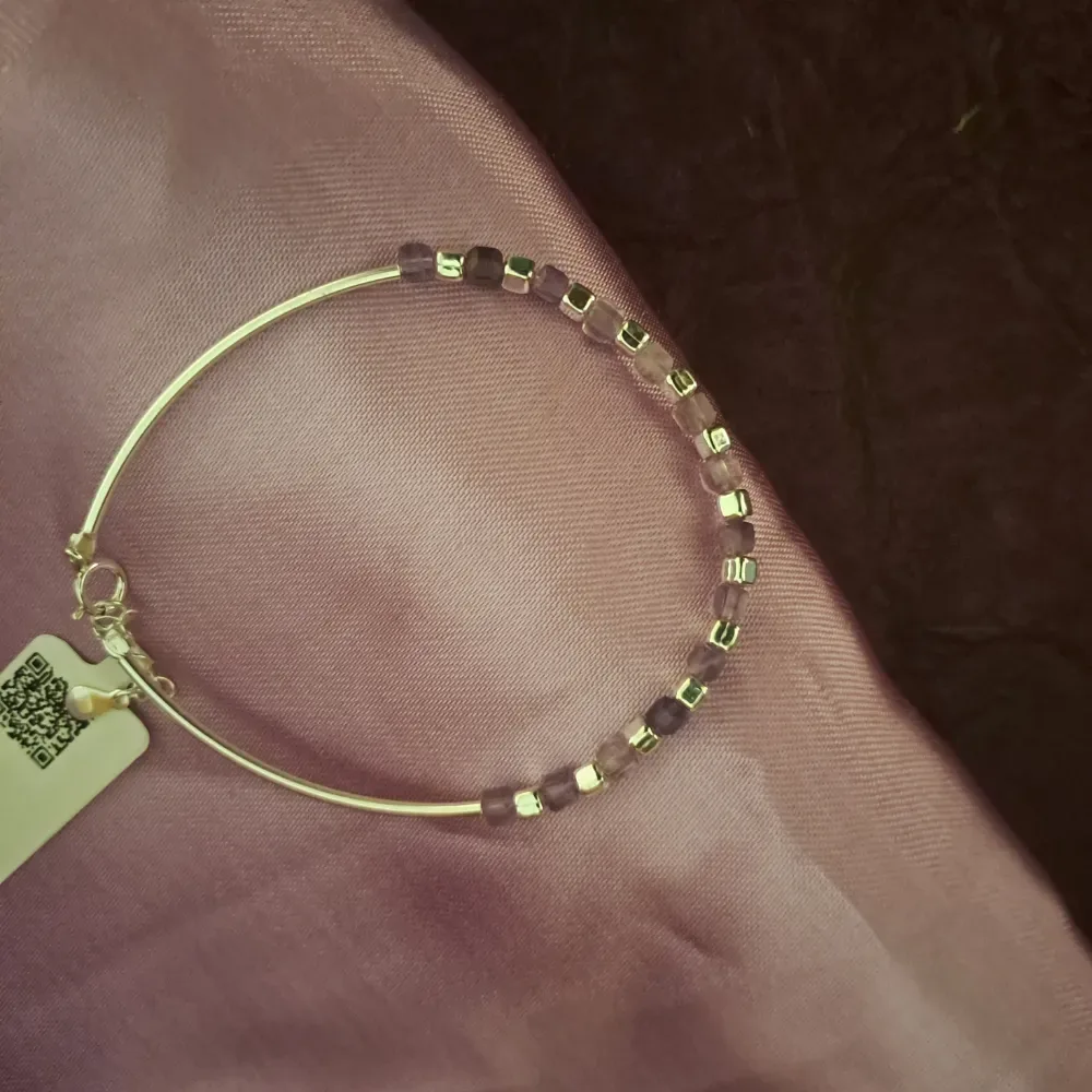 Purple cube Silver Bracelet