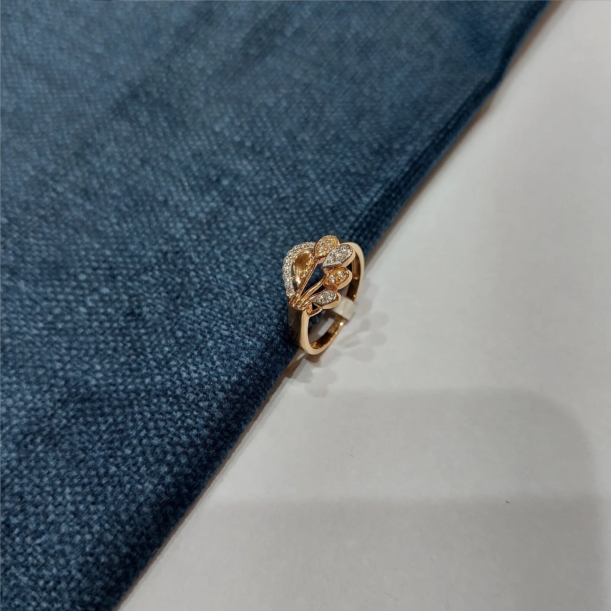 Fancy Rose Gold American Diamond Ring
