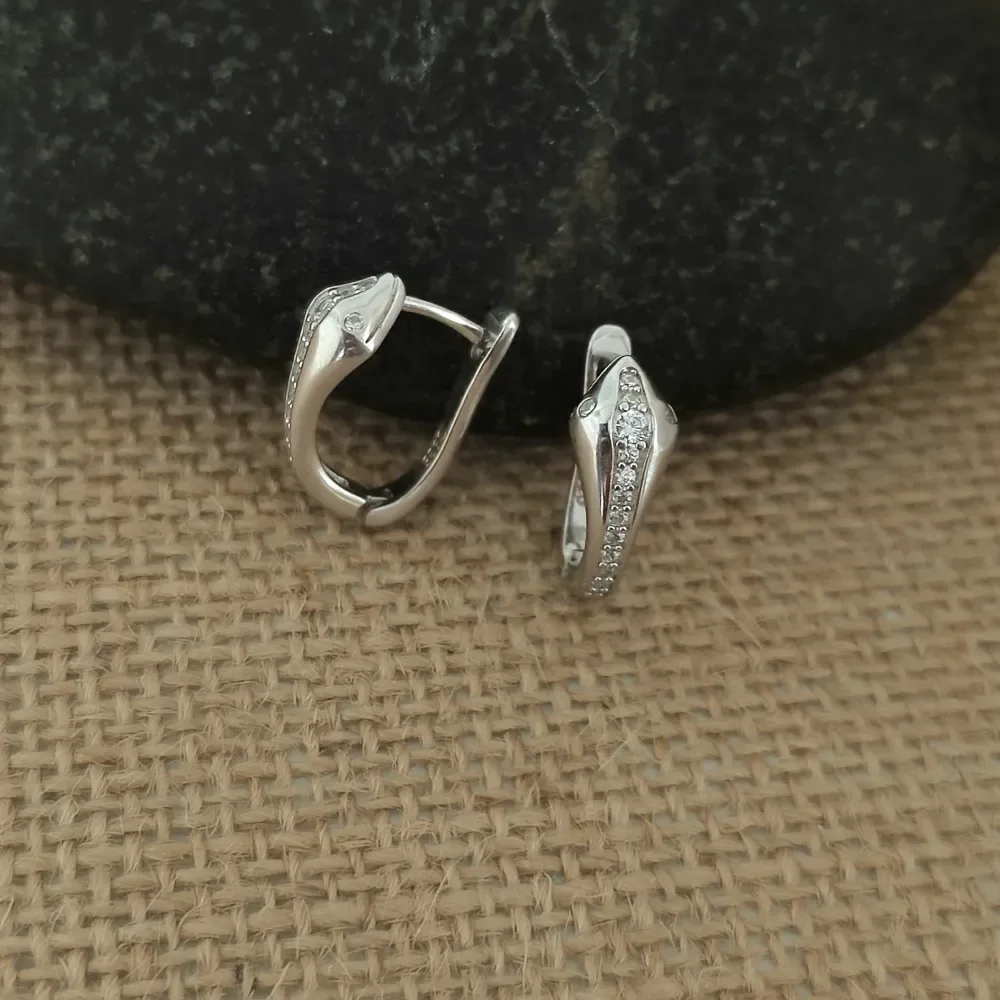 Snake Silver Huggie Earring