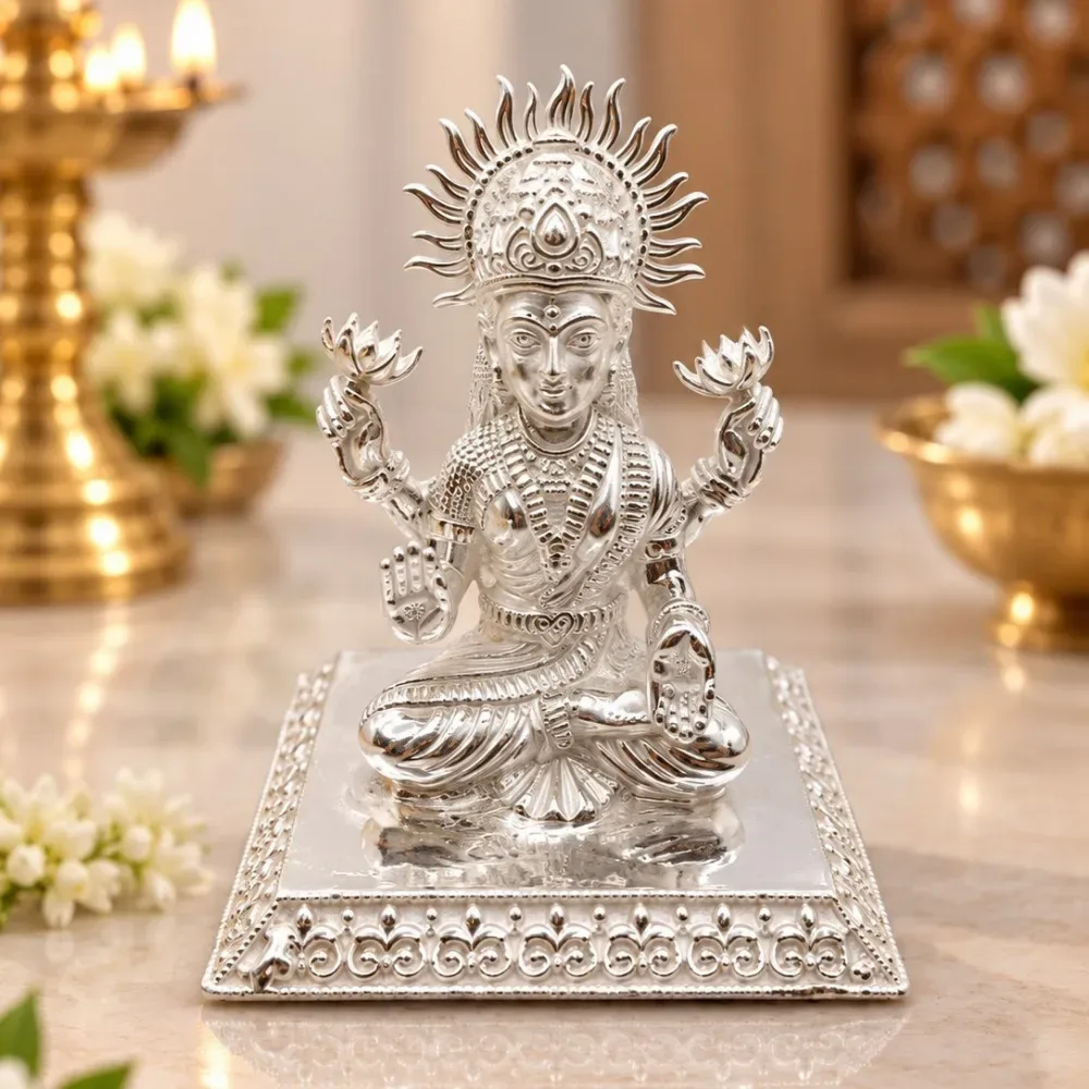 Maa Laxmi 925 Silver Solid Murti