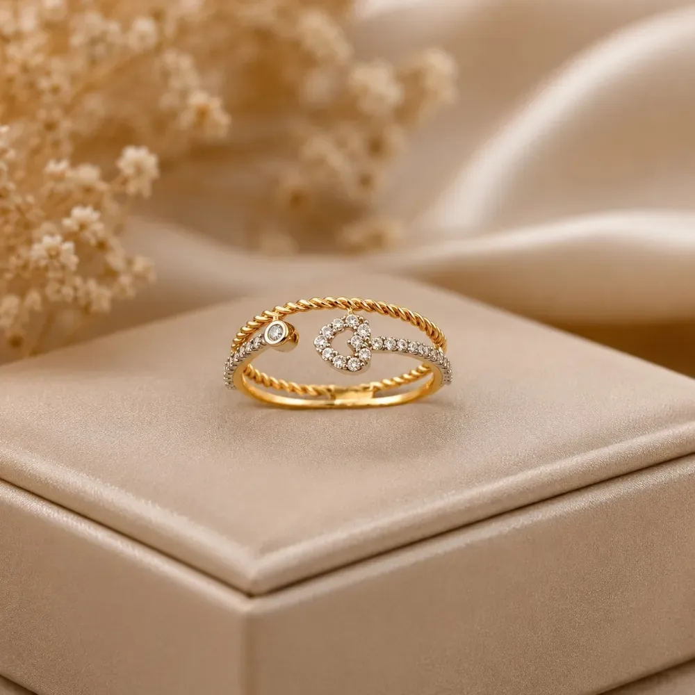 Heart Sparkle 9kt Gold Ring