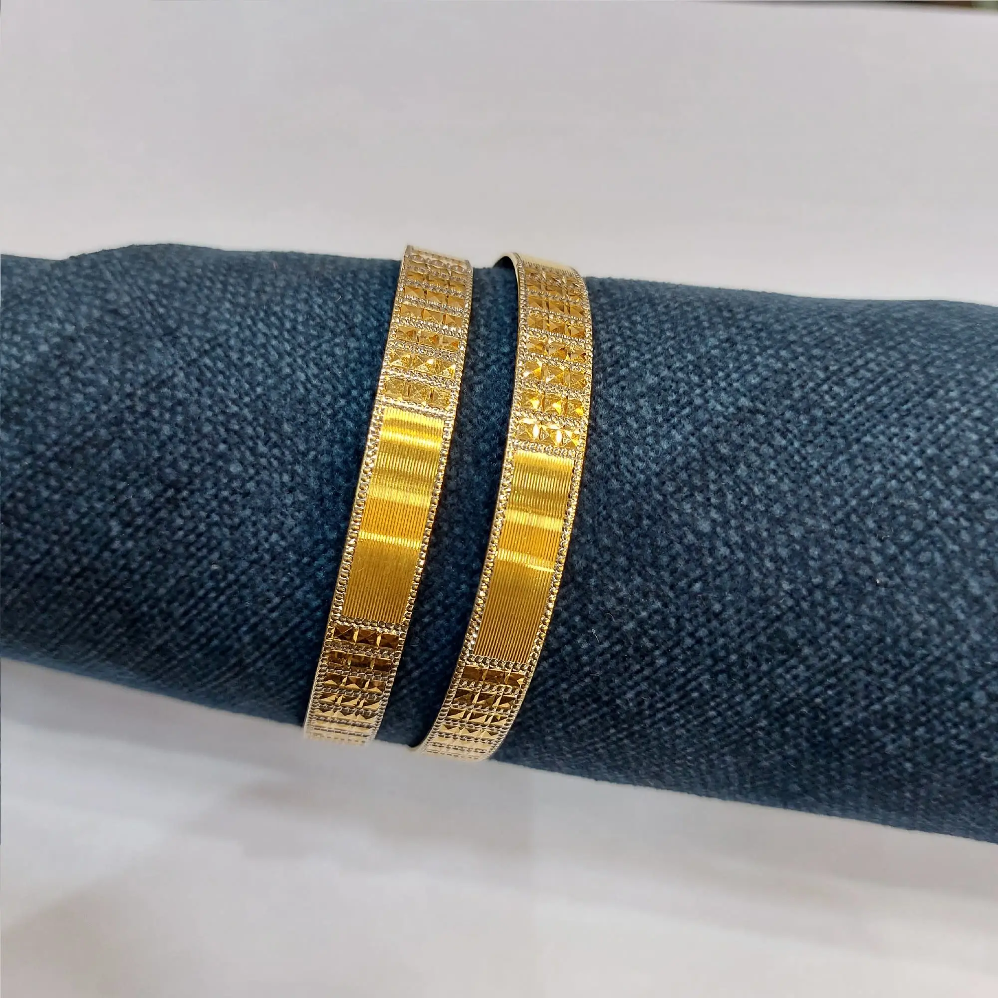 Gold White Roadium Bangles