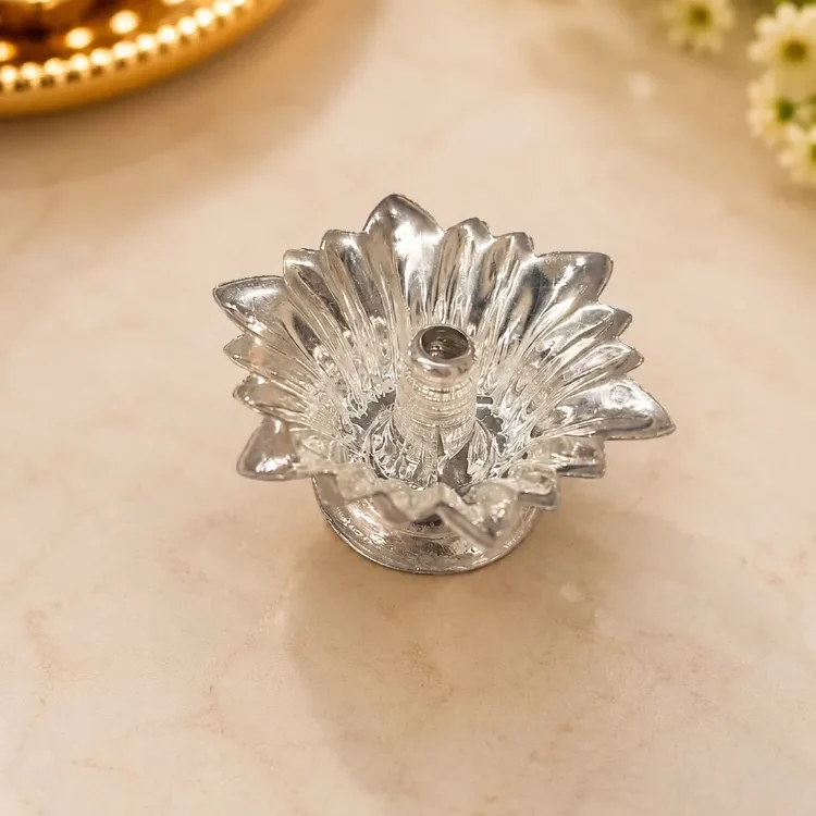 Silver Flower Agarbatti Stand