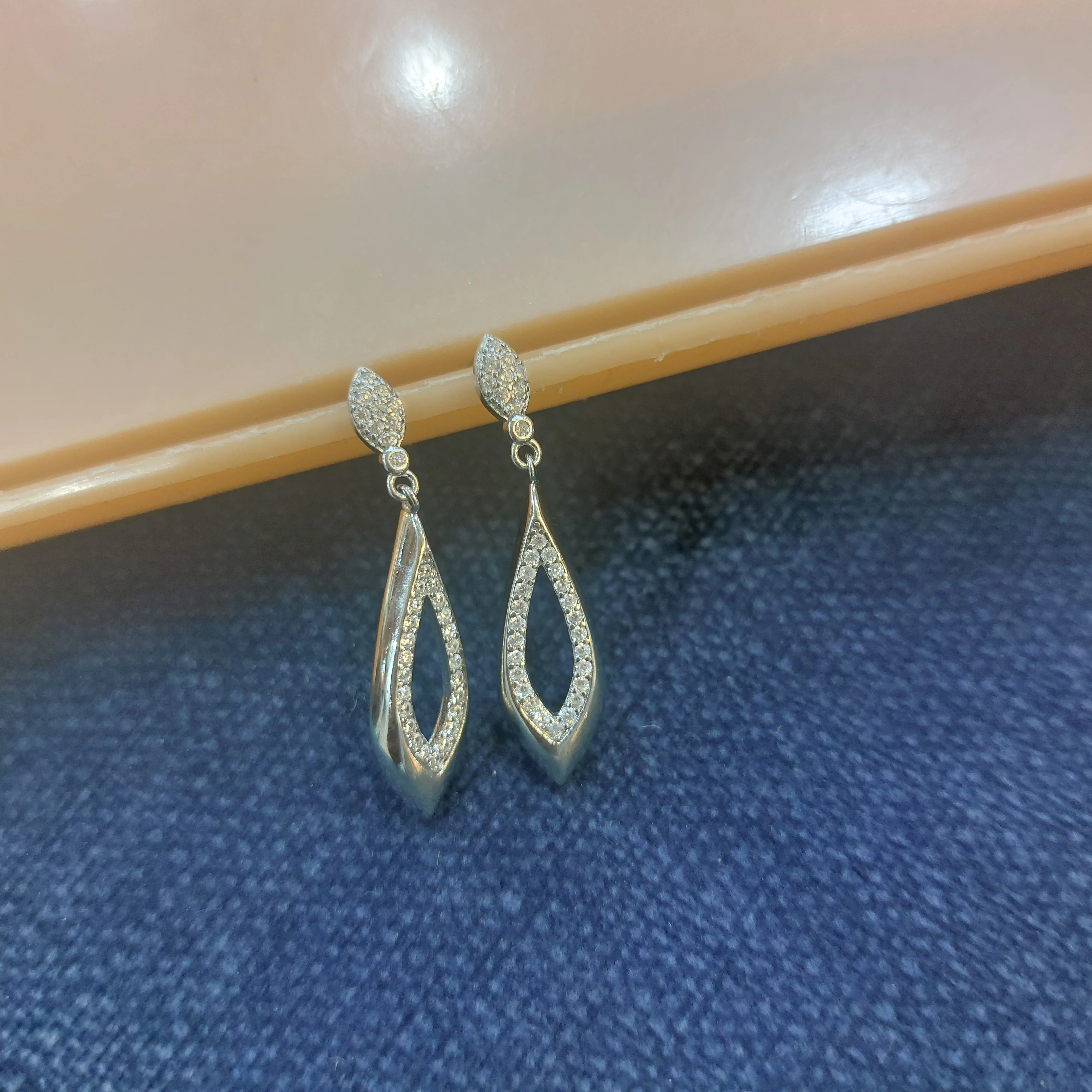 Silver American Diamond Earrings