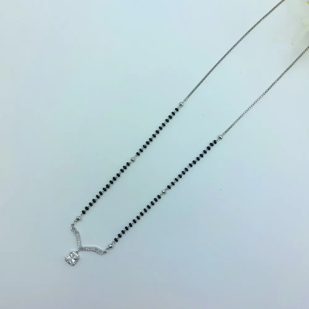 The Solitaire Chevron 925 Silver Mangalsutra