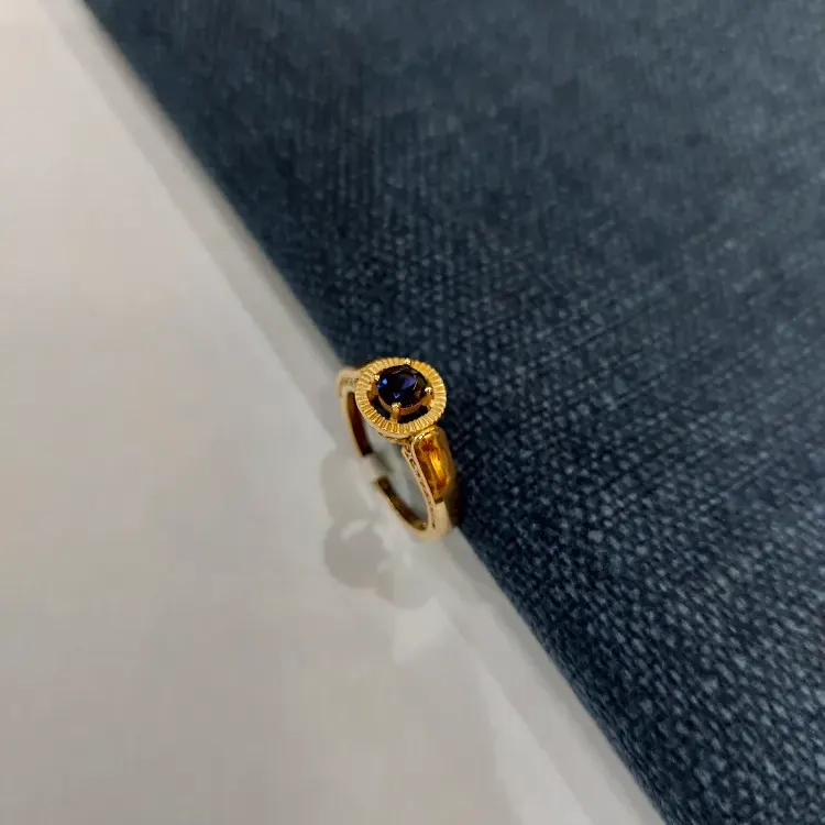 Rose Gold Ring With Blue Stone