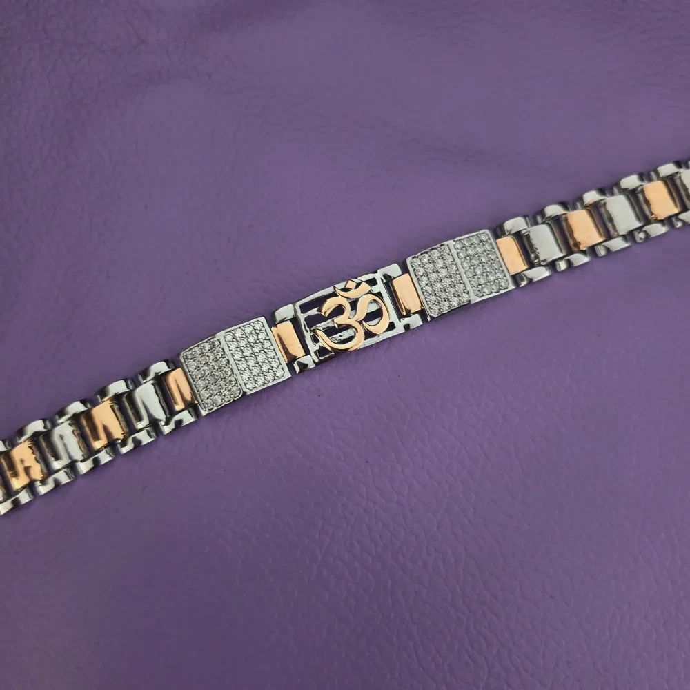 Omkar Silver Bracelet