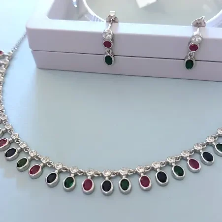 Beautiful Silver Necklace Set