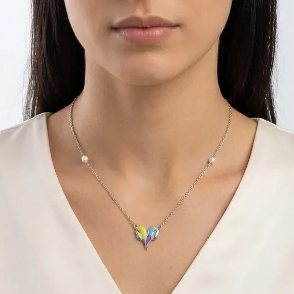 Meenakari Heart Pendant Necklace
