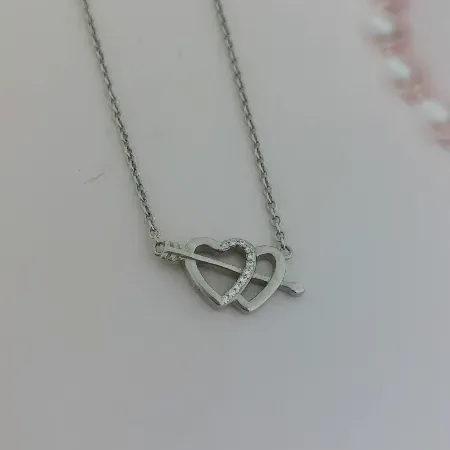 Heart Pendant Silver Necklace