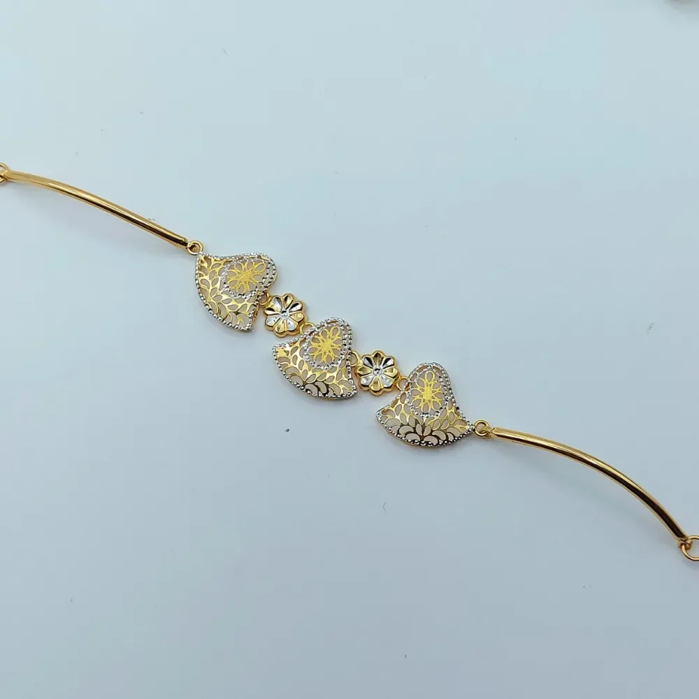 Elegant Filigree Dual-tone Bracelet