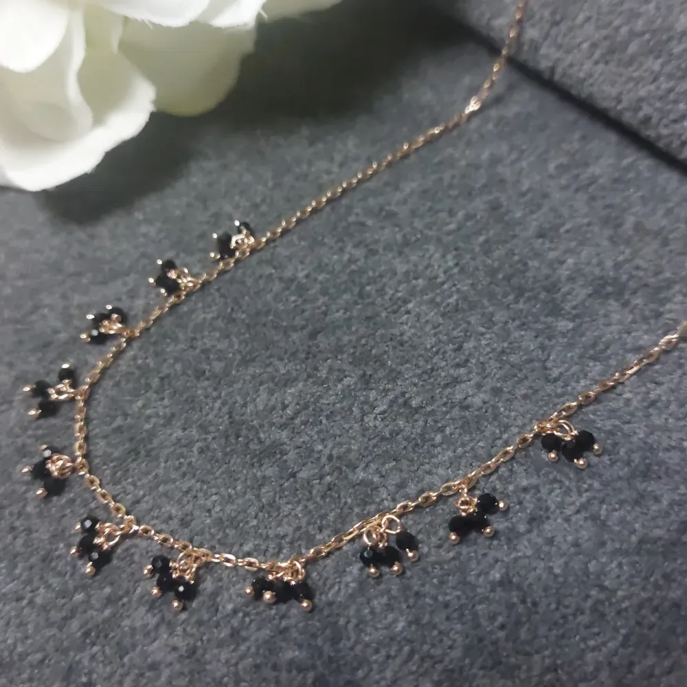 Black Charm Dangle Necklace