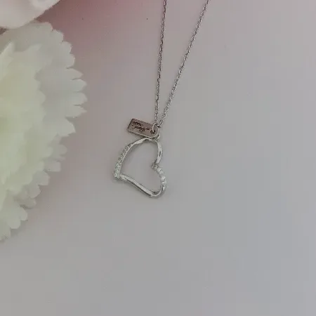 Heart Pendant Silver Necklace