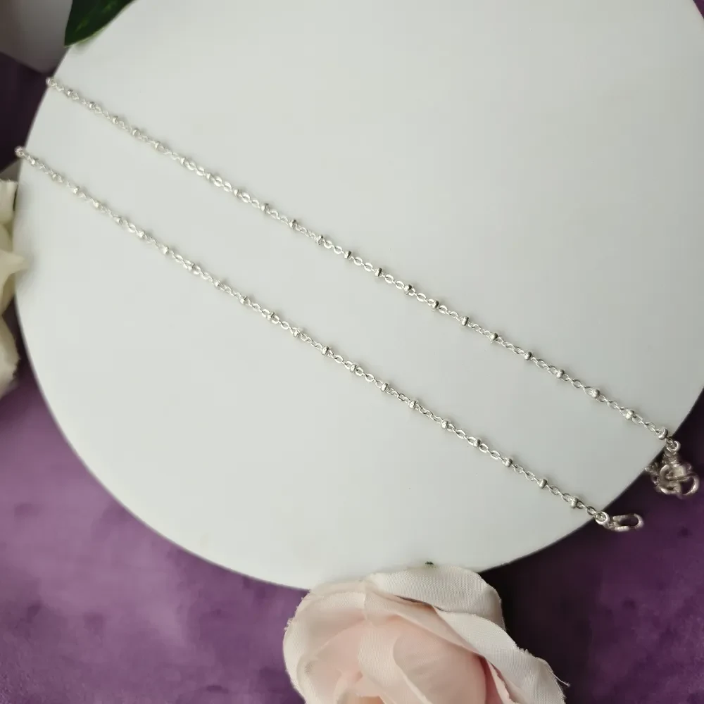 Delicate Beaded Chain Hallmarked Silver Payal
