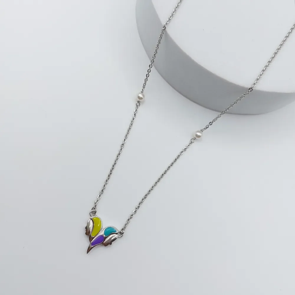 Meenakari Heart Pendant Necklace