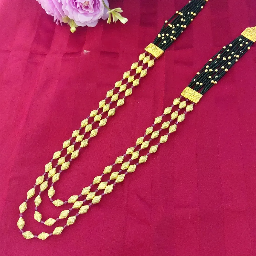 Triple layer Thushi  long Necklace