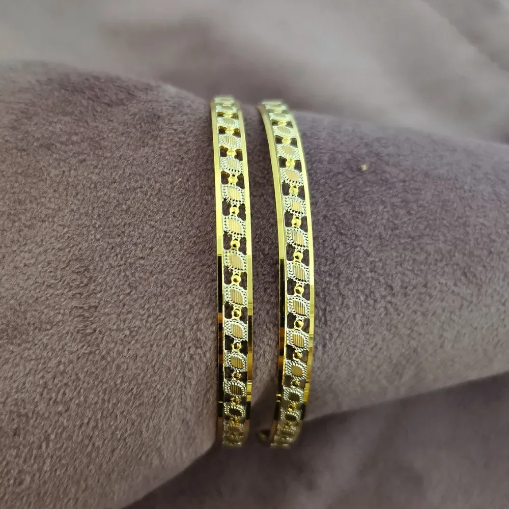Handmade 22k gold rhodium bangles