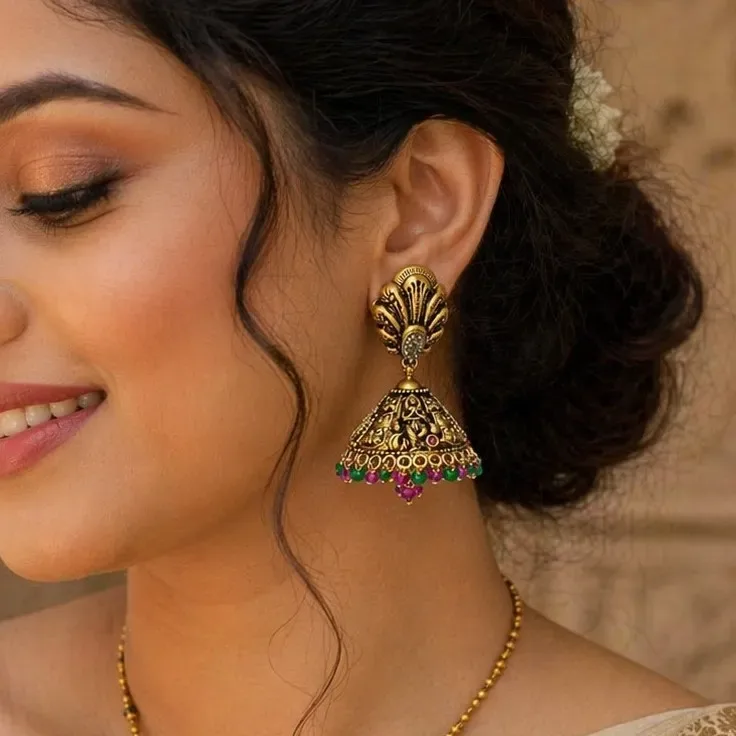 Ethnic Antique Temple Jhumka