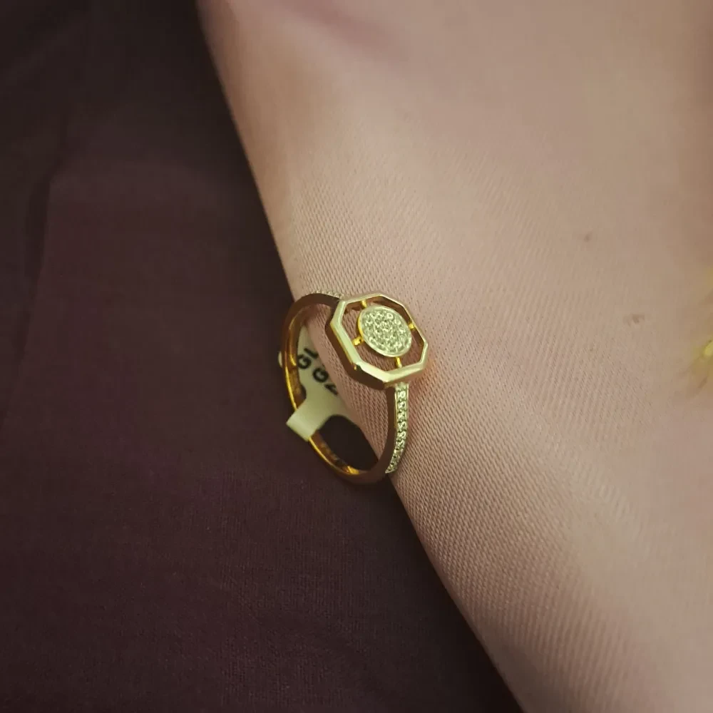 Elegant CZ Diamond Gold Ring