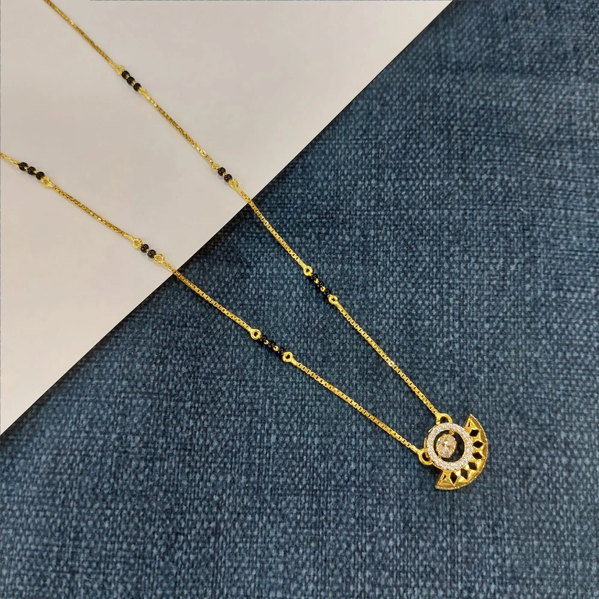 Trendy Chain Style Dancing Diamond Mangalsutra