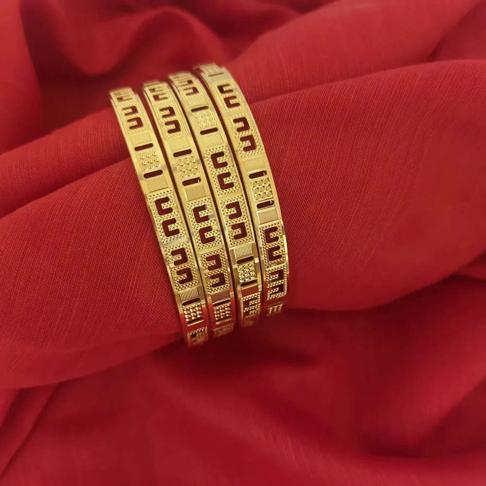 Elegant 22k Hallmarked Gold Bangle with Rhodium finish