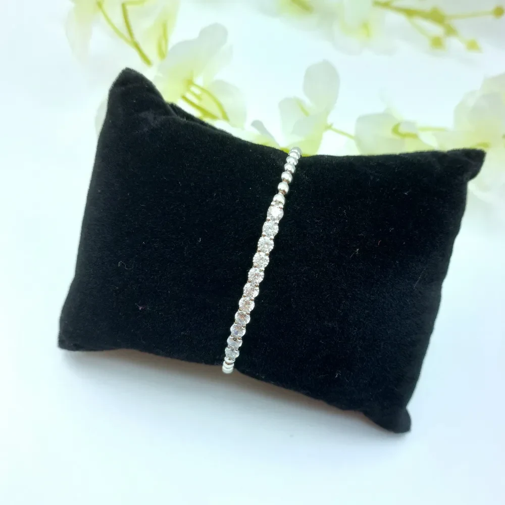 Elegant Diamond-Style Silver Bracelet